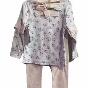 Shabby Chic Pastel Bow Headband Set in Blush and Ivory